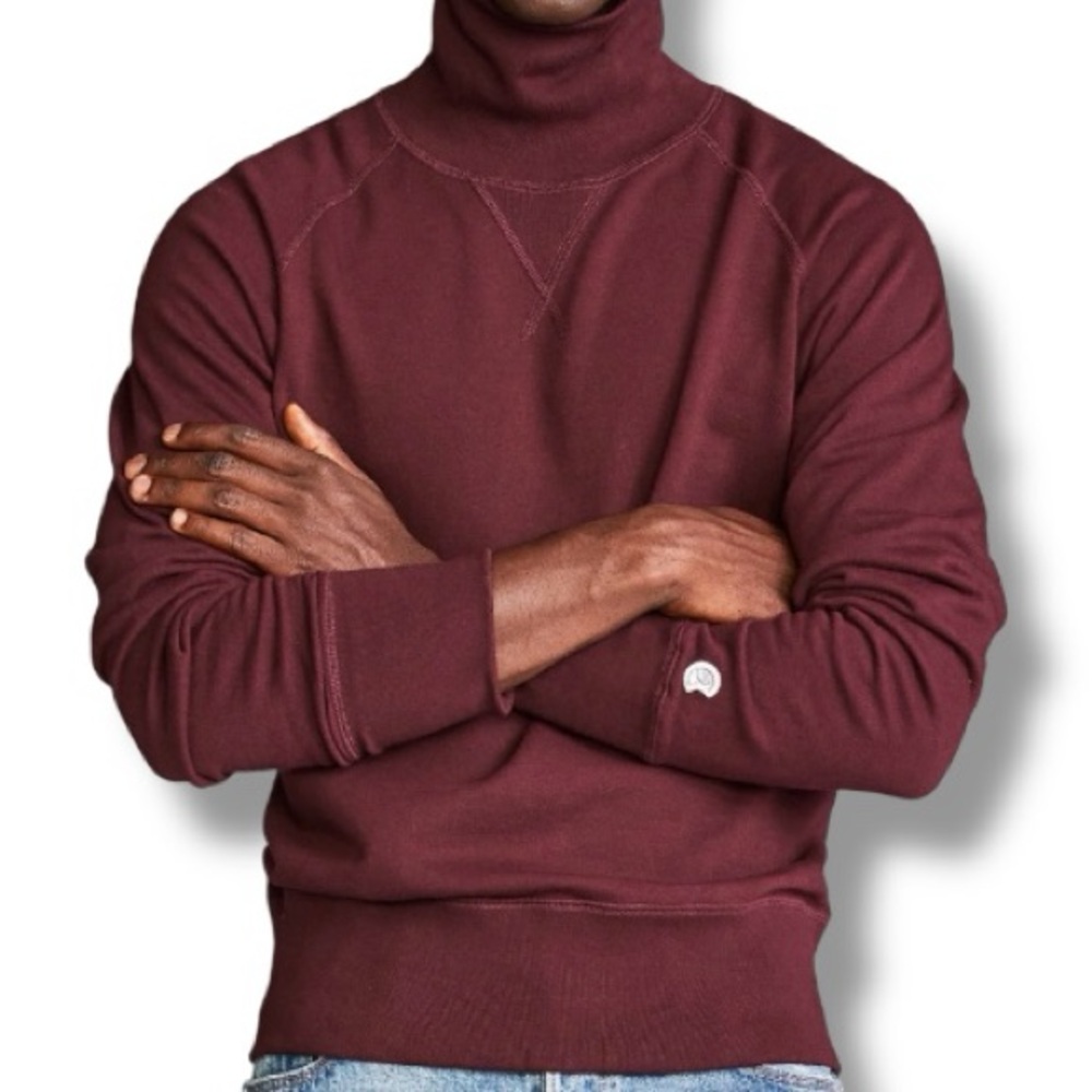 Todd Snyder X Champion Terry Turtleneck Sweatshirt in Plum Size XL
